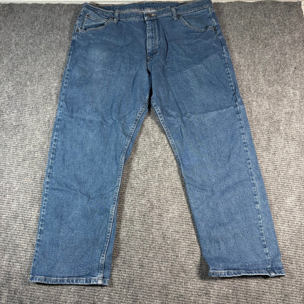 Wrangler Jeans Mens 42x30 Blue Excellent Premium Quality Straight Leg Stretch
